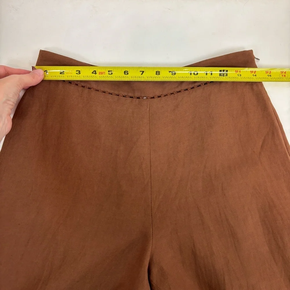 SIMKHAI Colley Cropped Straight Leg Pant in Bronze Size S